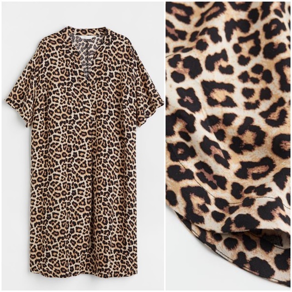 Leopard Print V Neck Tunic - Picture 1 of 3